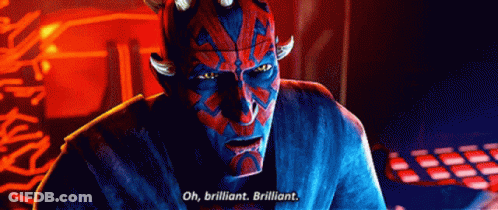 Blue Face Horned Man Saying Oh Brilliant GIF