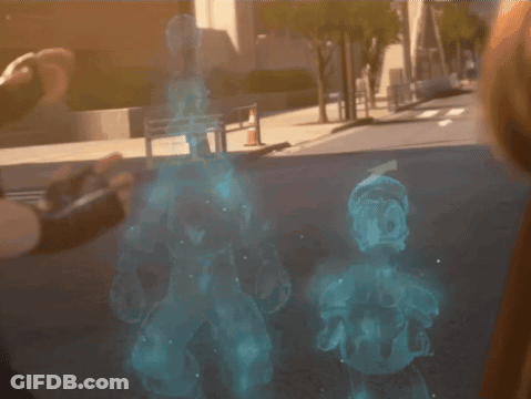 Blue Face Object In Video Game GIF