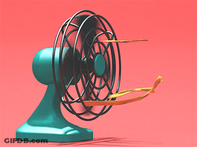 Blue Fan With Sunglasses GIF
