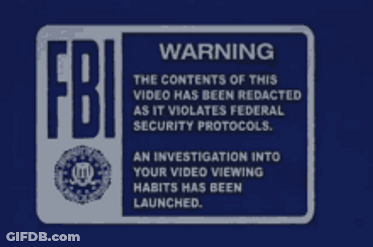 Blue Fbi Public Warning Vhs Tape GIF