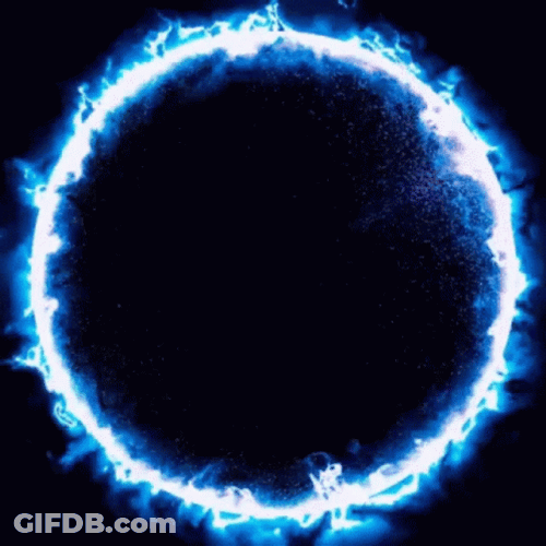 Blue Fire Electric Circle Flames GIF
