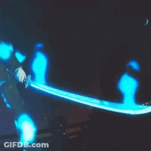 Blue Fire Flame Katana GIF