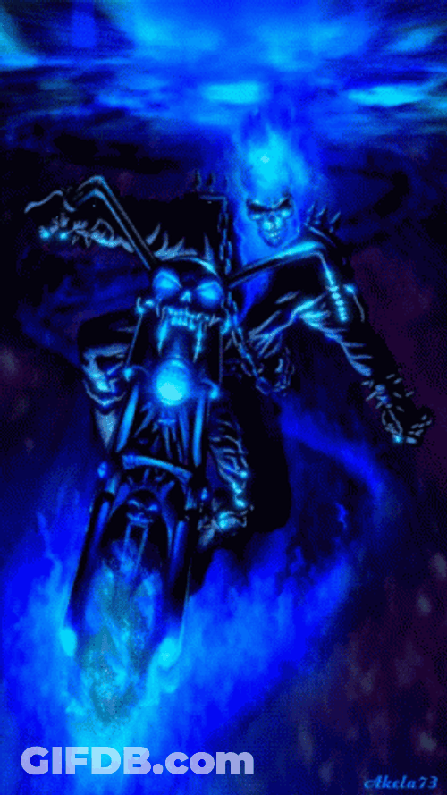 Blue Fire Ghost Rider GIF