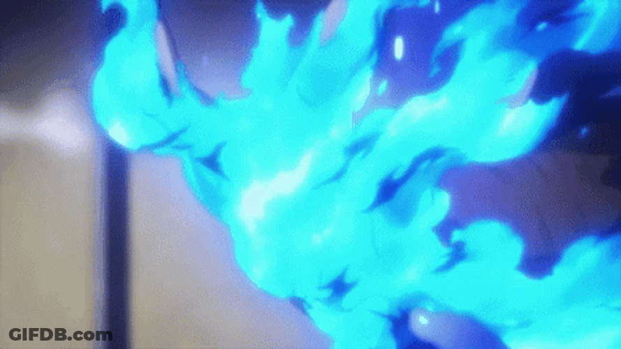 Blue Fire Hand Hero Academia GIF