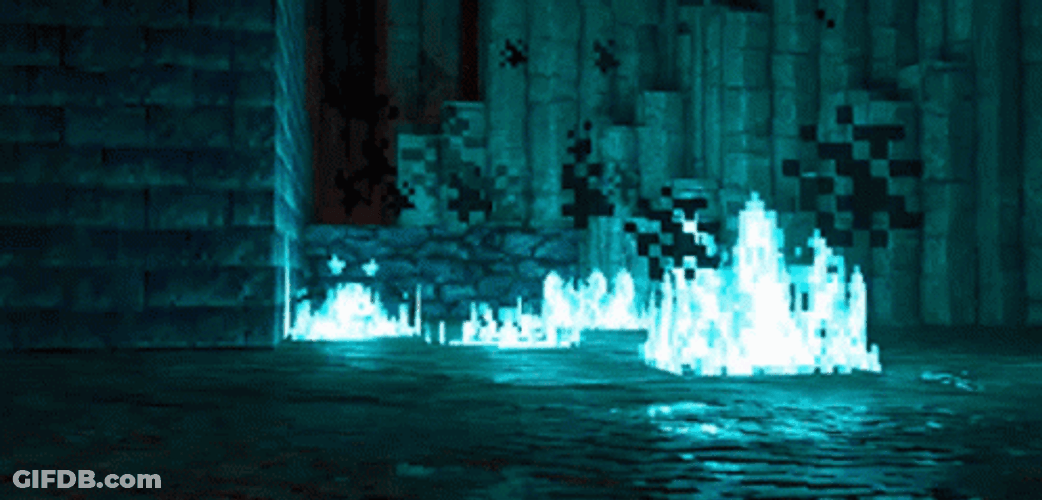 Blue Fire Mystical Ancient Temple GIF