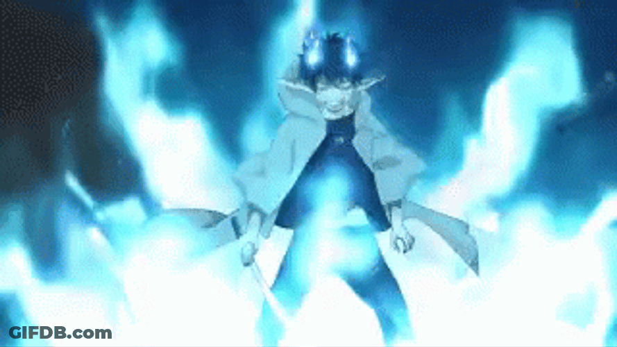 Blue Fire Rin Okumura Anime GIF