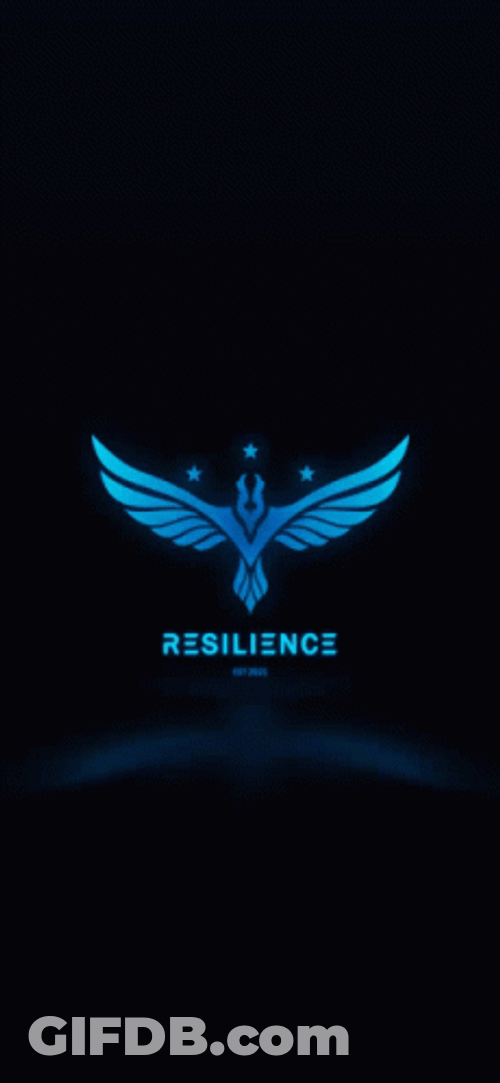 Blue Fire Wings Logo GIF