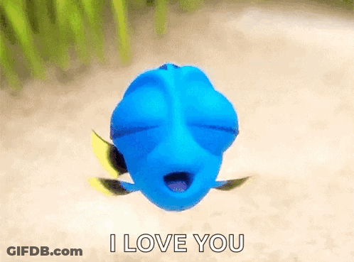 Blue Fish Saying I Love You GIF