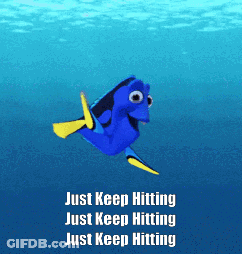 Blue Fish Swimming Just Keep Hitting GIF
