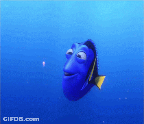 Blue Fish With Yellow Tail Swimming GIF