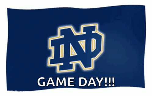 Blue Flag With Notre Dame Logo Game Day GIF
