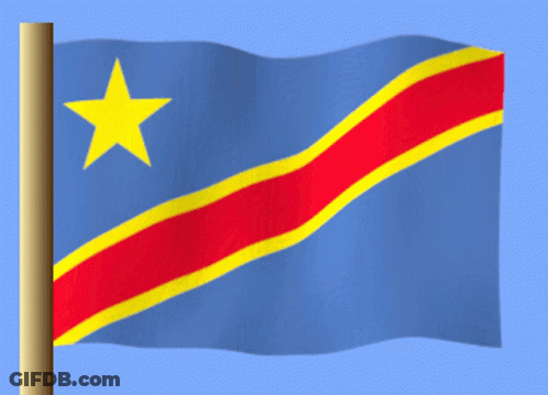 Blue Flag With Red Yellow White Stripe And Yellow Star GIF