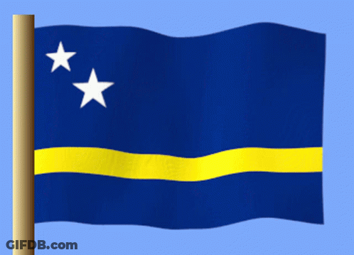 Blue Flag With Two White Stars GIF