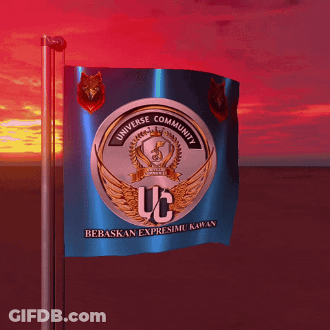 Blue Flag With Universe Community GIF