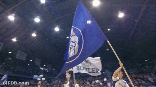 Blue Flag With White Circle And Letter B GIF