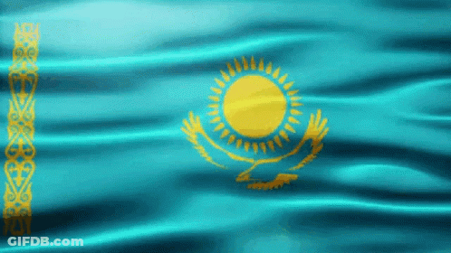 Blue Flag With Yellow Sun And Bird GIF