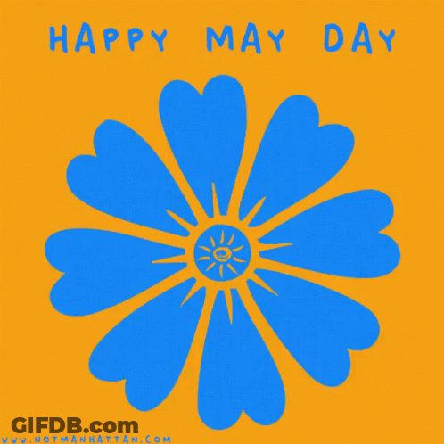 Blue Flower Happy May Day GIF