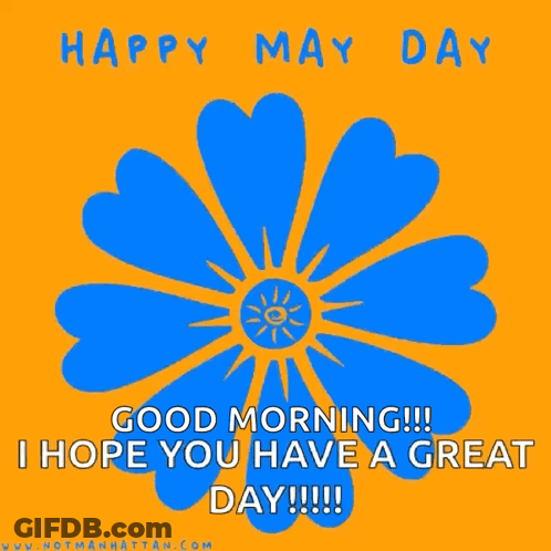 Blue Flower Happy May Day GIF