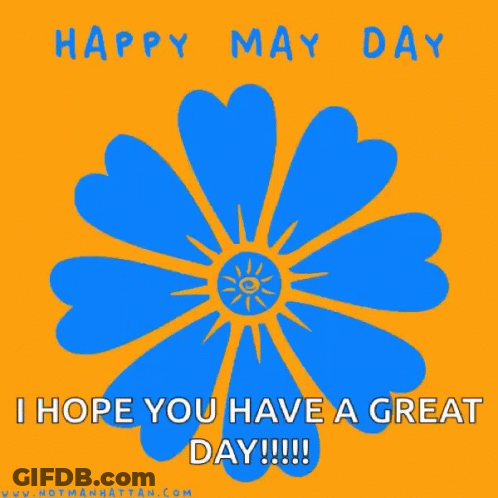 Blue Flower Happy May Day GIF