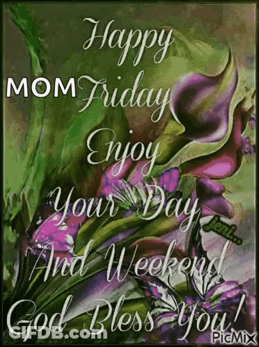 Blue Flowers Hearts Good Morning Happy Friday Have A Blessed Day GIF