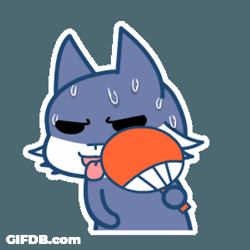 Blue Fox Sweating Animation GIF