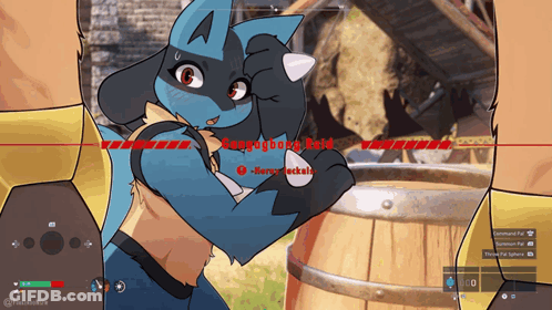 Blue Furry Character Saggyberry Raid GIF