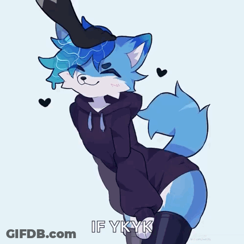 Blue Furry Saying If Yk Yk GIF