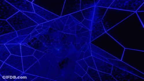 Blue Geometric Pattern With Spider Web GIF