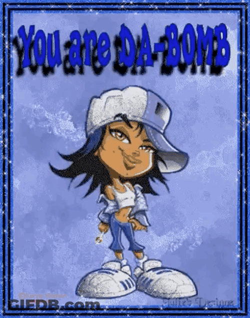 Blue Glitter You Da Bomb GIF