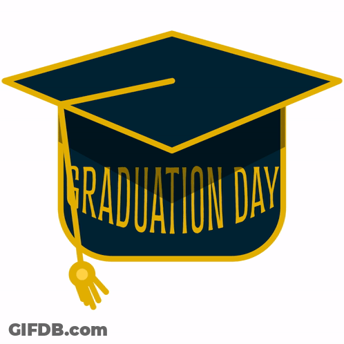 Blue Graduation Cap Saying Graduation Day GIF