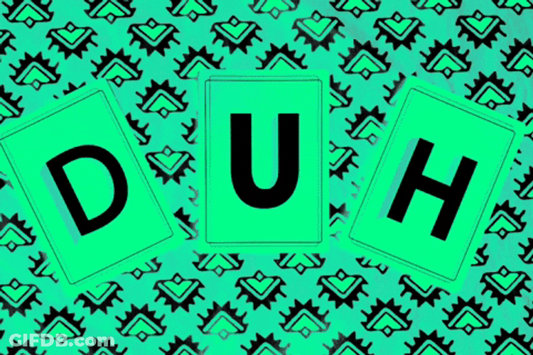 Blue Green Duhhh Font GIF