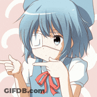 Blue Hair Anime Girl Bandage Pointing GIF