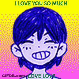 Blue Hair Boy I Love You Love Love GIF