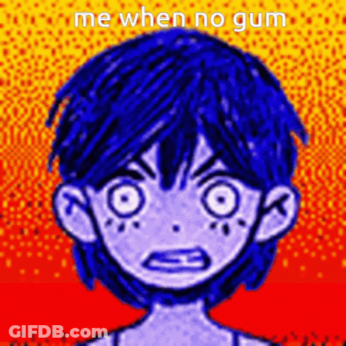 Blue Hair Boy Saying Me When No Gum GIF