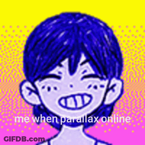 Blue Hair Boy Smiling Saying Me When Parallelax Online GIF