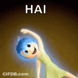 Blue Hair Cartoon Character Doing Yoga Hai GIF