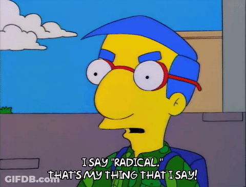 Blue Hair Cartoon Character Saying I Say Radical GIF