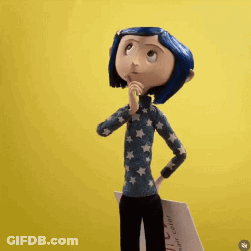 Blue Hair Cartoon Holding Paper Saying Hair Color GIF