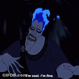 Blue Hair Cartoon Says I'm Cool I'm Fine GIF