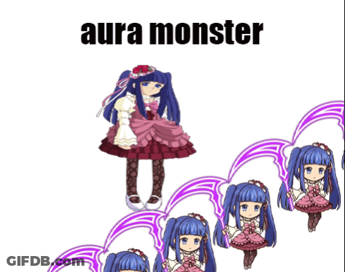 Blue Hair Girl Aura Monster GIF
