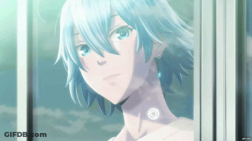 Blue Hair Girl Looking Out Window Gif.com GIF