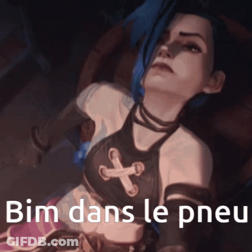 Blue Hair Girl Lying Down Bim Dans Le Pneu GIF
