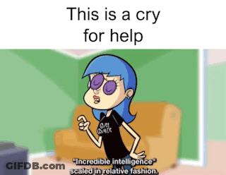 Blue Hair Girl Sunglasses This Is A Cry For Help GIF