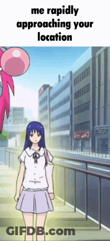 Blue Hair Girl With Bubble Gum GIF