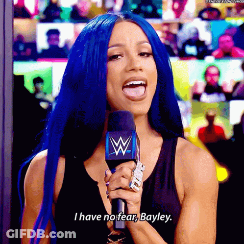 Blue Hair Woman Says I Have No Fear Bayley GIF