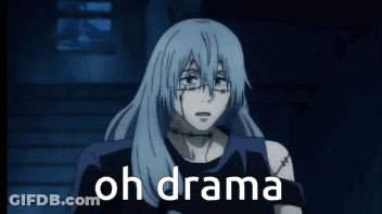 Blue Haired Anime Character Saying Oh Drama GIF