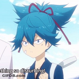 Blue Haired Anime Character Saying Thing So Disturbing GIF
