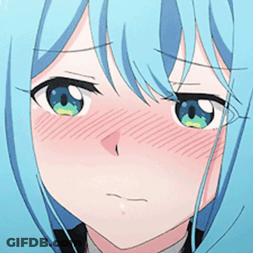 Blue Haired Anime Character Sicily Von Claude Blushing GIF