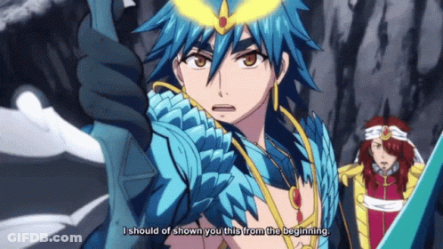 Blue Haired Anime Character With Crown Says I Should Of Shown You This From The Beginning GIF