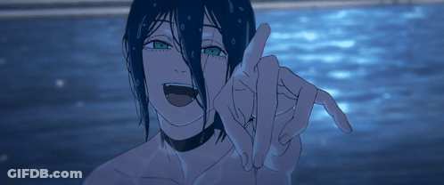 Blue Haired Anime Character With Green Eyes GIF